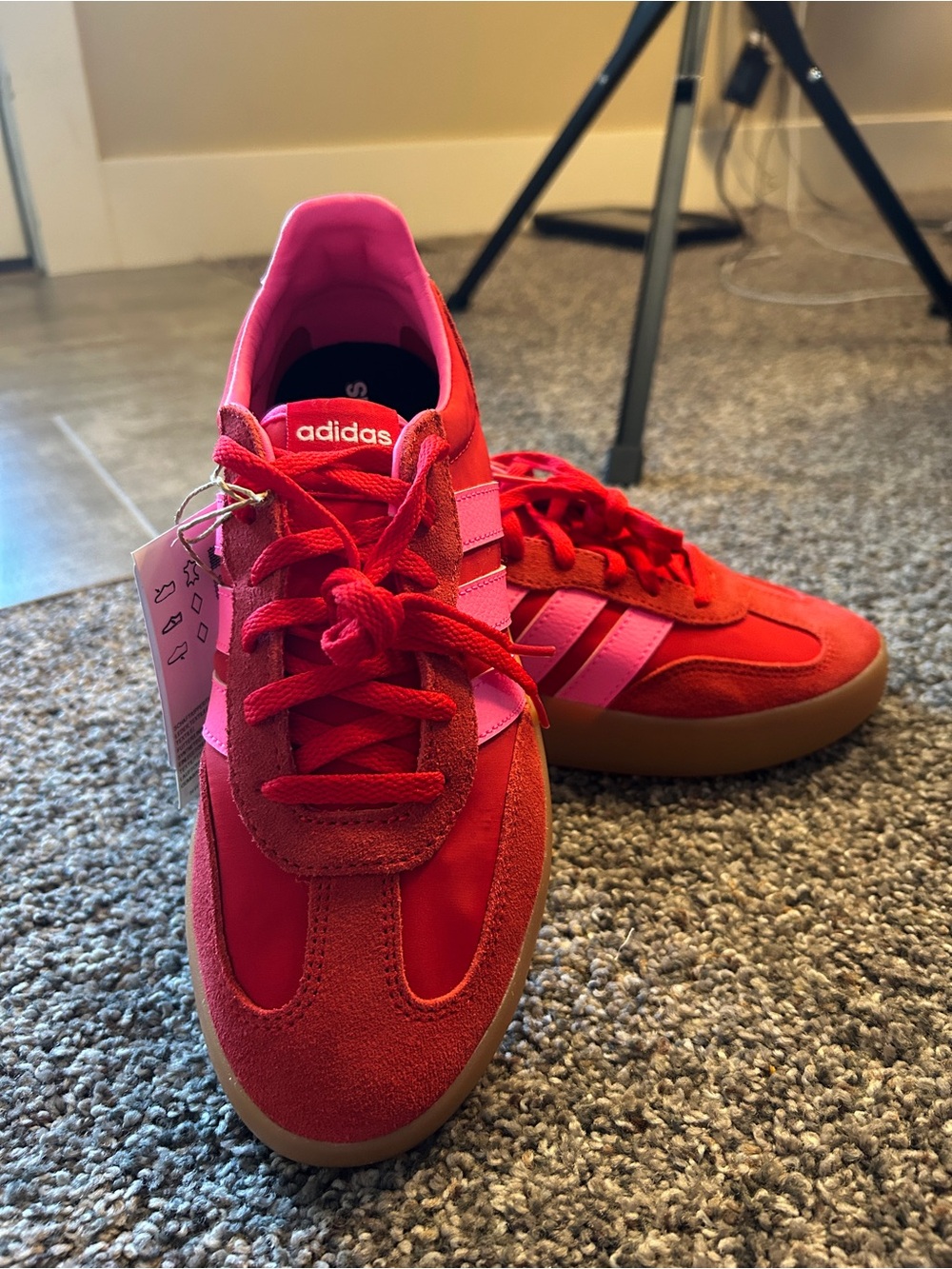 adidas Women’s Red & Pink Suede-Accent Sneakers